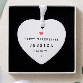 Happy Valentines Heart Gift Ornament, 5 of 7