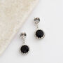 Jet Black Swarovski Crystal Snow Drop Earrings, thumbnail 4 of 6