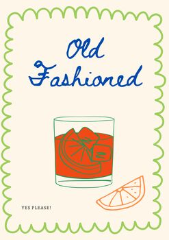 A4 Modern Cocktail Print, Old Fashioned, 5 of 5