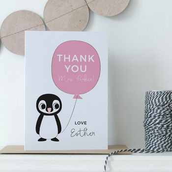 Personalised Teacher Thank You Penguin Card, 3 of 3