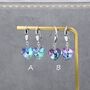 Alexandrite Cz Heart Drop Dangle Earrings In Sterling Silver, thumbnail 5 of 12