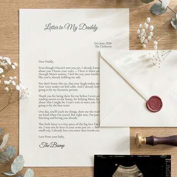 A Letter To My Daddy From The Bump Personalised Keepsake, 5 of 10