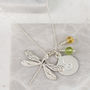 Dragonfly Necklace Personalised With Birthstones, thumbnail 7 of 10