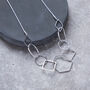 Silver Colour Necklace With Hollow Hexagonal Pendants, thumbnail 1 of 3
