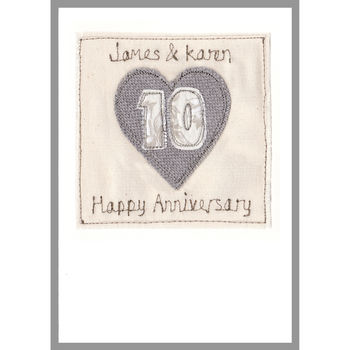 Personalised 10th Tin Wedding Anniversary Card, 10 of 12