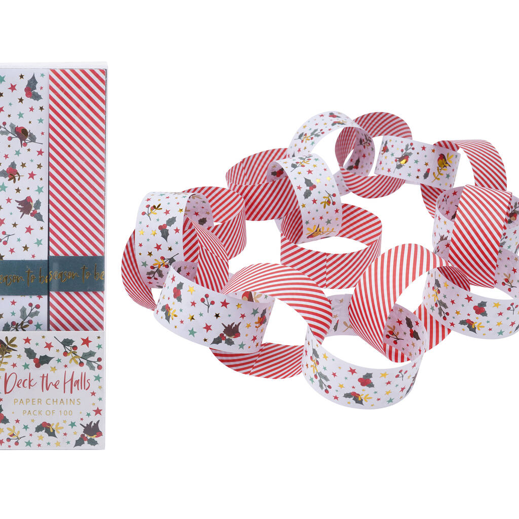 Pack Of 100 Winter Robin Christmas Paper Chains, 1 of 5