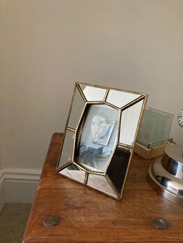 Art Deco Mirrored Photo Frame 4x6 10x15cm Elegant Glass Picture Frame Gift, 7 of 7