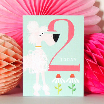 Mini Pink Poodle 2nd Birthday Card, 3 of 4