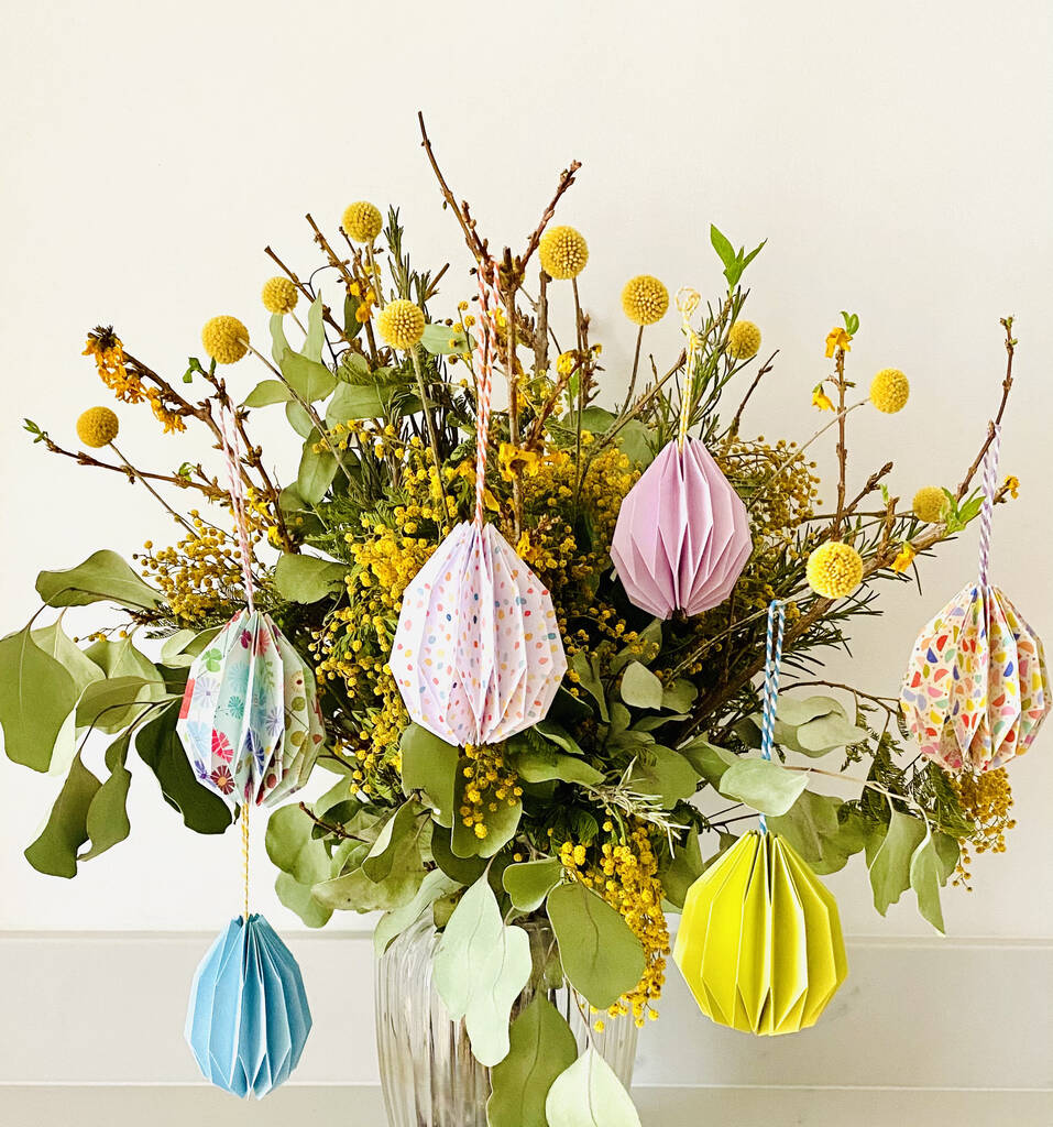 Fold Your Own Origami Easter Egg Hanging Decorations, 1 of 7
