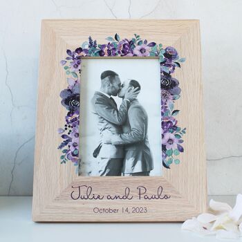 Personalised Photo Frame With Purple Flowers, 5 of 11