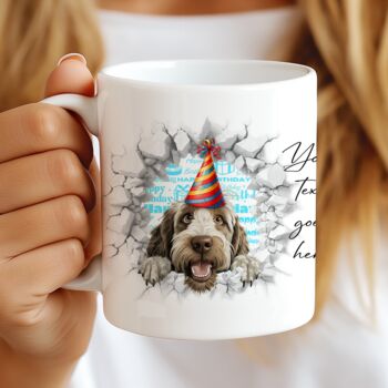 Personalised Spinone Italiano Birthday Break Through, 7 of 8