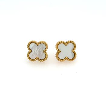 Four Leaf Clover Stud Earrings In Rainbow Of Colours, 3 of 7