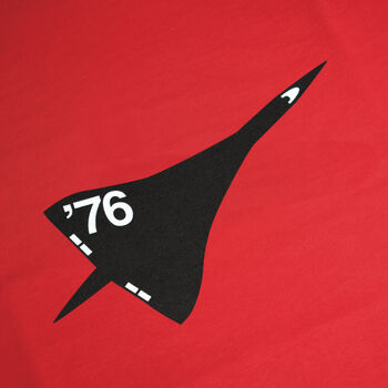 Concorde 76 Airplane Red T Shirt, 4 of 6