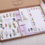 Personalised Lilac Wild Flower Desk Stationery Gift Box, thumbnail 3 of 7