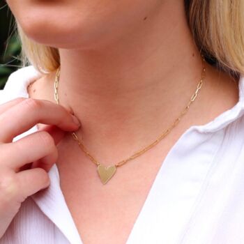 Personalised Silver Or Gold Plated Heart Link Necklace, 3 of 4