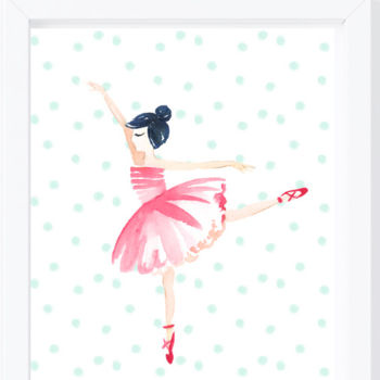 Girl's Personalised Ballet Bedroom Art Print Set, 4 of 4