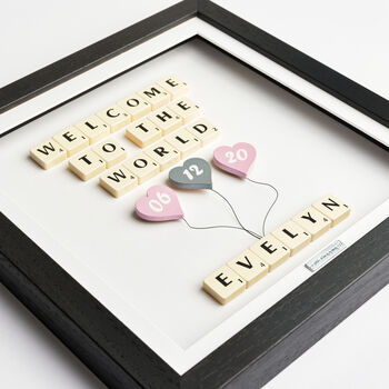 Welcome To The World Baby Girl Personalised Gift Frame, 5 of 8