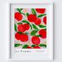 'La Pomme' Apple Art Print Watercolour Pastels Poster, thumbnail 1 of 4