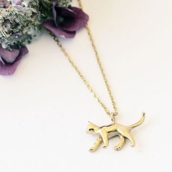 Cat Necklace In 9ct Gold, 2 of 10