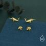 Tiny Narwhal Unicorn Whale Stud Earrings In Sterling Silver, thumbnail 3 of 12