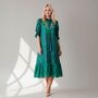 Yasmin Silk Print Embroidered Dress 09, thumbnail 1 of 3