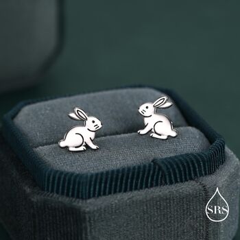 Sterling Silver Rabbit Stud Earrings, 6 of 12