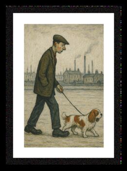 Man Walking A Dog Lowry Style Framed Art, 2 of 2