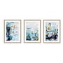 Teal Blues Abstract Waves Set Of Three Framed Prints, thumbnail 7 of 7