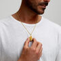 Men's Large Howlite Dog Tag Locket 18 K Gold Plated Silver, thumbnail 4 of 9