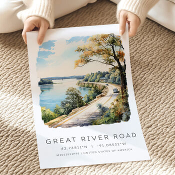 USA Travel Posters For Great River Road Mississippi, 3 of 7