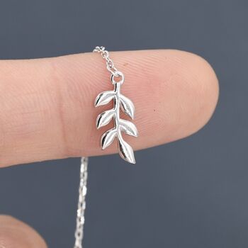 Delicate Leaf Threader Earrings In Sterling Silver, 9 of 12