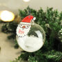 Personalised Red Santa Feather Glass Bauble, thumbnail 3 of 3