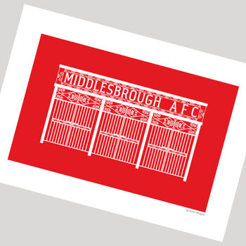 Middlesbrough Fc Gift 'Ayresome Park Gates' Print, 3 of 4