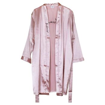 Dusky Pink Bridesmaids Satin Dressing Gowns Robes, 4 of 4