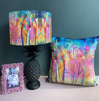 Artist Handmade Lampshade Abstract Forest, 4 of 7