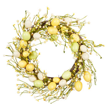 Spring Yellow And Green Easter Eggs Wreath, 2 of 5