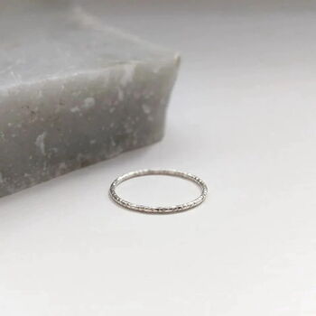 Sterling Silver Faceted Edge Ring, 4 of 8