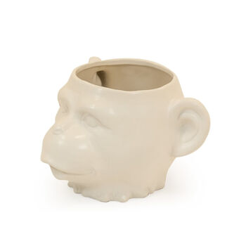 White Monkey Face Ceramic Pot / Vase, 2 of 4