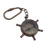 Bronze Ship Wheel Compass Keyring, thumbnail 1 of 9