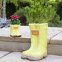 Set Of Two Personalised Yellow Welly Boots Planters, thumbnail 1 of 6