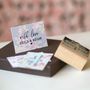 Personalised Favours Wedding With Love Rubber Stamp, thumbnail 1 of 4