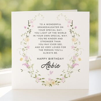 Granddaughter Birthday Poem Card Personalised For Her, 4 of 7