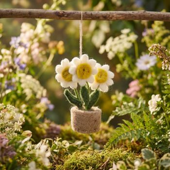 Handmade Pot O' Flowers Hanging Felt Decorations, 4 of 7
