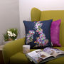 Personalised Map Couples Sofa Cushion In Floral Design, thumbnail 2 of 3
