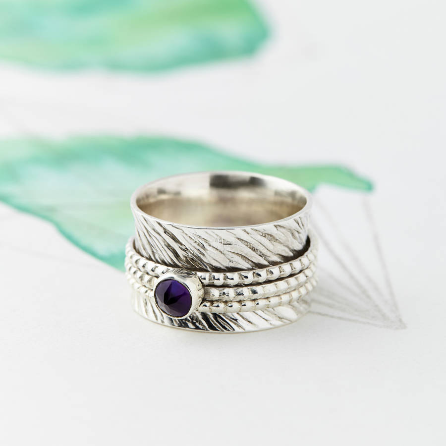 personalised gemstone spinning ring by charlotte's web jewellery ...