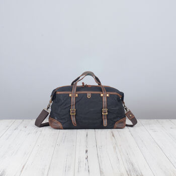 Classic Vintage Look Waxed Canvas Duffle Bag, 4 of 12