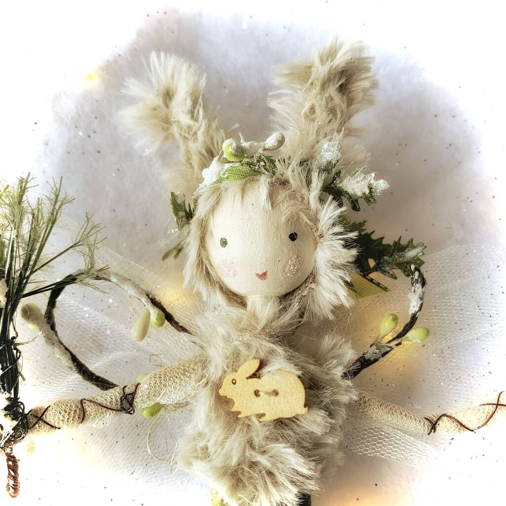 Christmas Woodland Bunny Fairy Tree Topper, 1 of 11