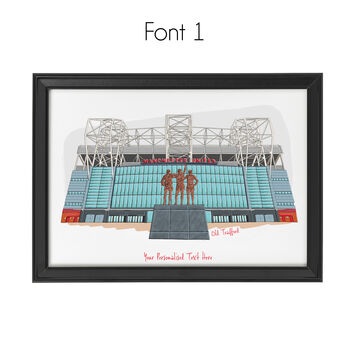 Personalised Manchester Utd Print, Old Trafford Stadium, 2 of 6