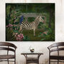 Zebra In Conservatory, Tropical Art Print, thumbnail 1 of 8