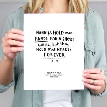 Grandmas Hold Our Hearts Forever Remembrance Print, 4 of 6